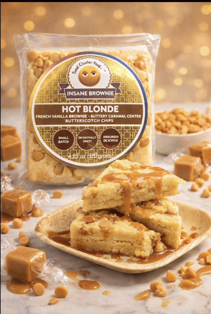 Hot Blonde Total Cluster Fudge packaging